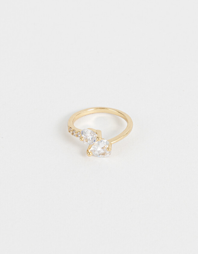 Anillos Chicos Con strass Anillo Mediano Con Strass - Dorado