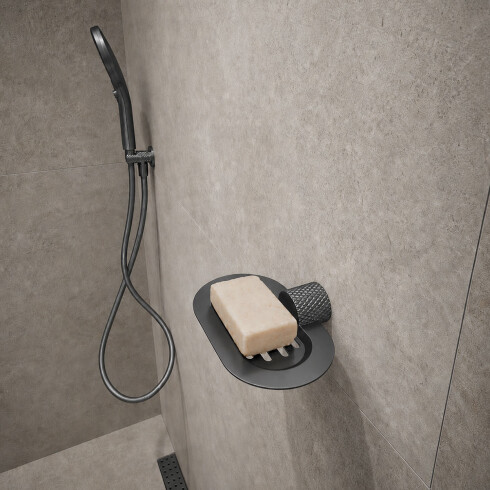JABONERA SOPORTE METAL SIGNATURE GRAFITO GUNMETAL BRILLO GRAFITO-GUNMETAL