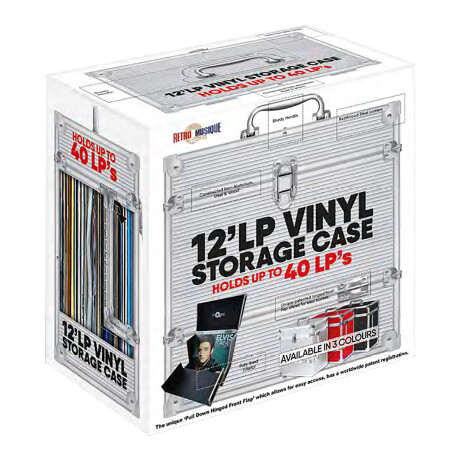 Retro Musique - Caja para Discos de Vinilo KXRM03 - 40 Discos de Vinilo 12''. Aluminio. 001