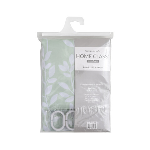 Cortina de Home Class con Argollas 180 x 180 cm 203370 HOJAS VERDE