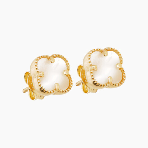 Tornillos en oro 18K estilo Van Cleef con nácar Tornillos En Oro 18k Estilo Van Cleef Con Nácar
