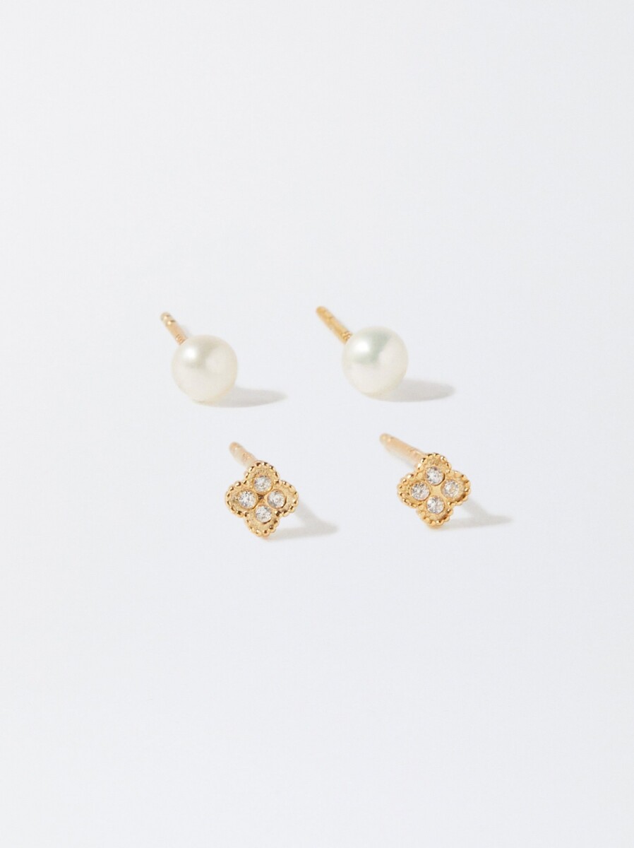 Pendientes De Platas 925 Con Perla De Agua Dulce - blanco 