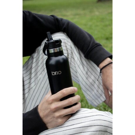 Botella en Acero Inoxidable Brio 750ML Sorbito y Manija NEGRO