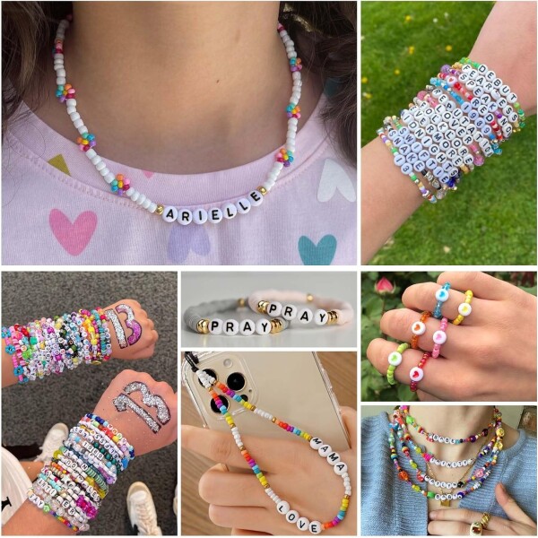 Pulseras Kit 16 Colores Cuentas Crear Pulseras Estuche Niños Pulseras Kit 16 Colores Cuentas Crear Pulseras Estuche Niños