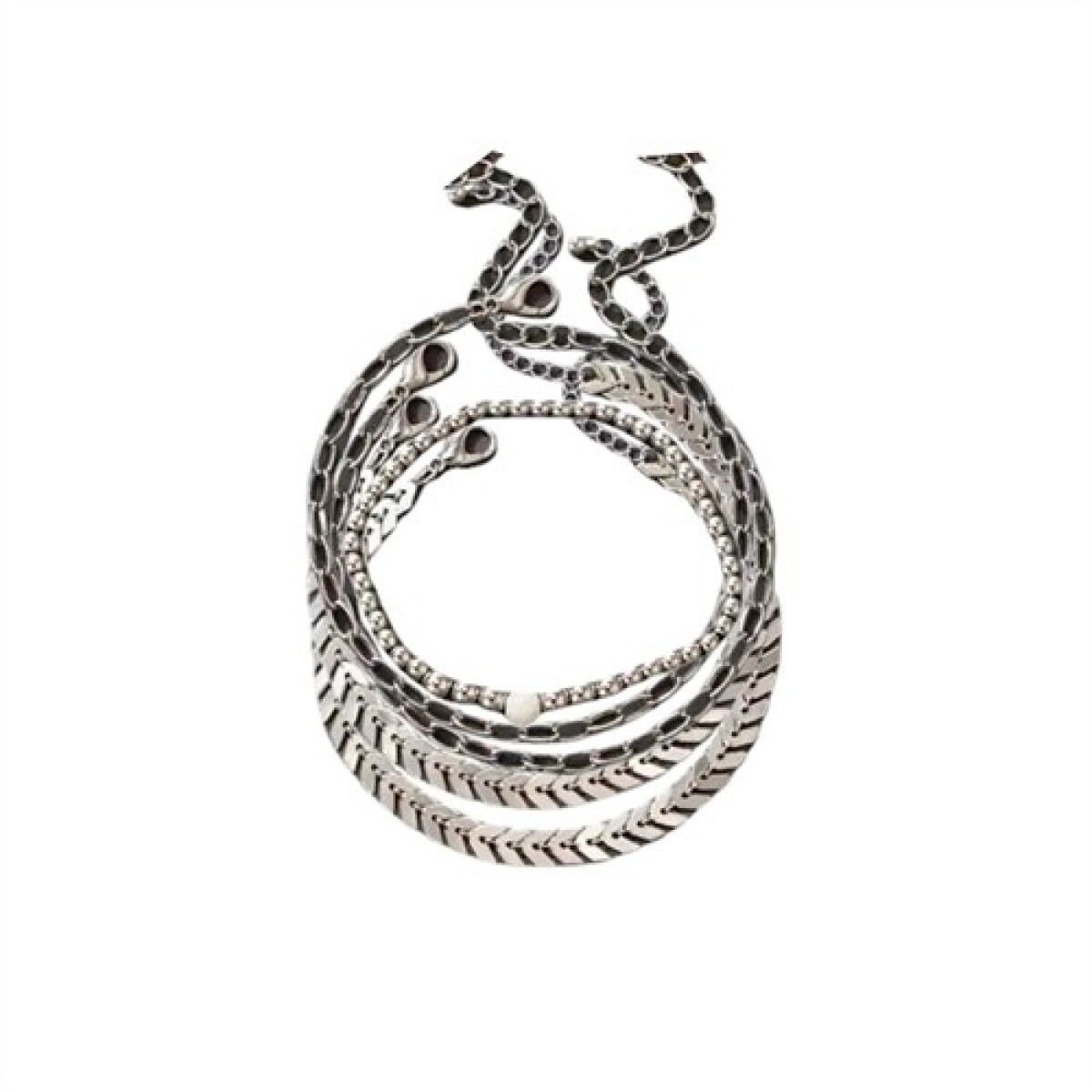 Pulsera set x5 plateada 