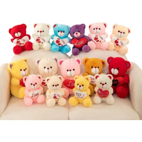 Peluche Ositos Multicolores con Corazon 20CM Varios Modelos 001