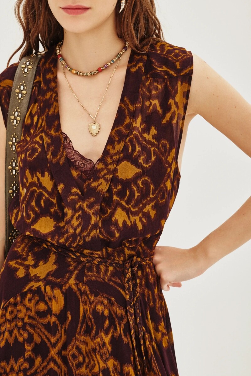 Vestido Cebra Banjar Marron