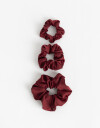 Skunzies Lisas Set De Scrunchies - Rojo Burdeaux
