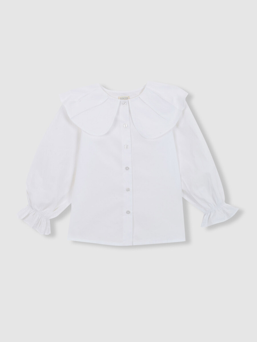 Blusa Cuello Petalos Blanco Optico