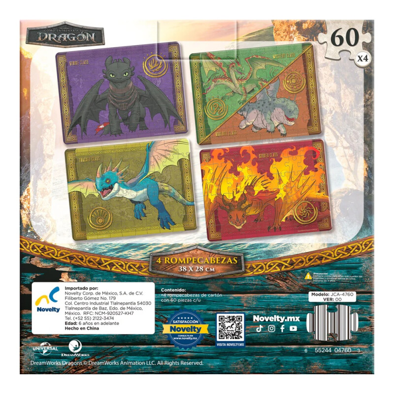 Rompecabezas 4 En 1 Cómo Entrenar A Tu Dragón 60 Piezas Rompecabezas 4 En 1 Cómo Entrenar A Tu Dragón 60 Piezas