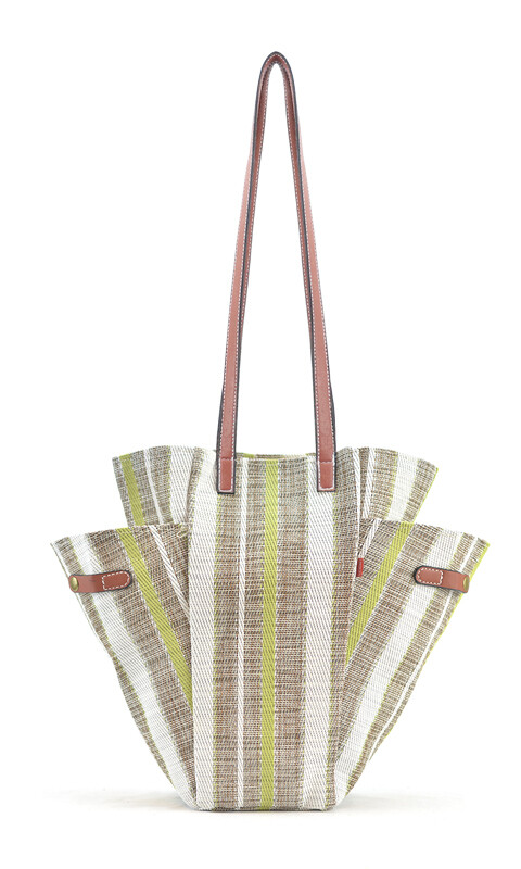 BOLSA MATERA AFRODITA TOPO VERDE Y CRUDO