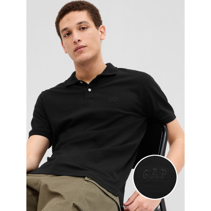 F-LOGO PK POLO BLACK 013