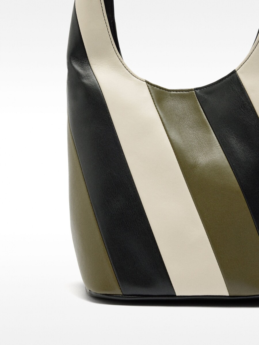 Bolso De Hombro De Rayas caqui