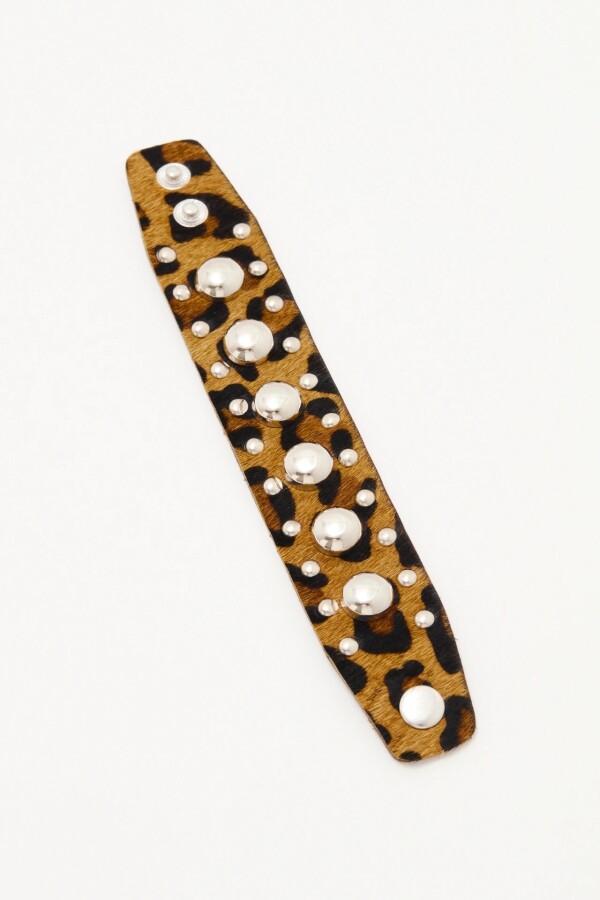 Pulsera Studs Animal Cuero Marron