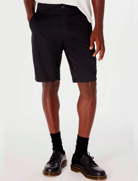 BERMUDA RECTA ESTILO CHINO EN LINO NEGRO