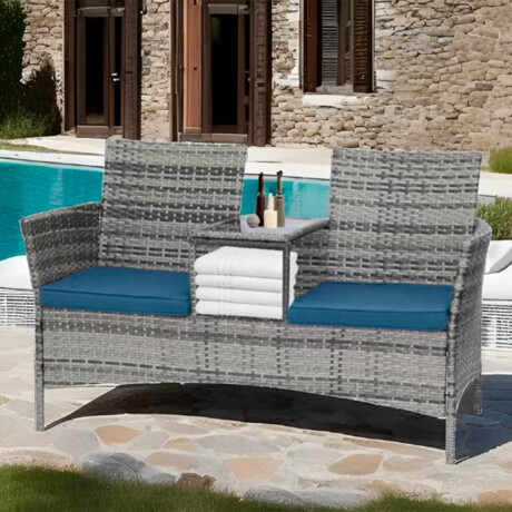 Sillón Ratán Jardín 2p C/Mesita Almohadones Patio Sillón Ratán Jardín 2p C/Mesita Almohadones Patio