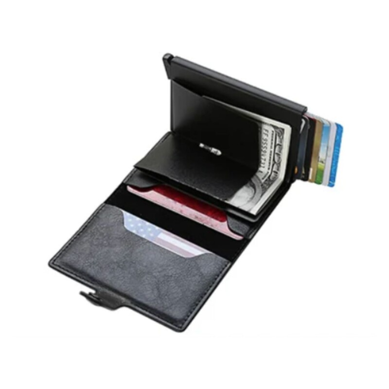 Tarjetero Billetera Bloqueo Rfid Anti Clonacion Color negro