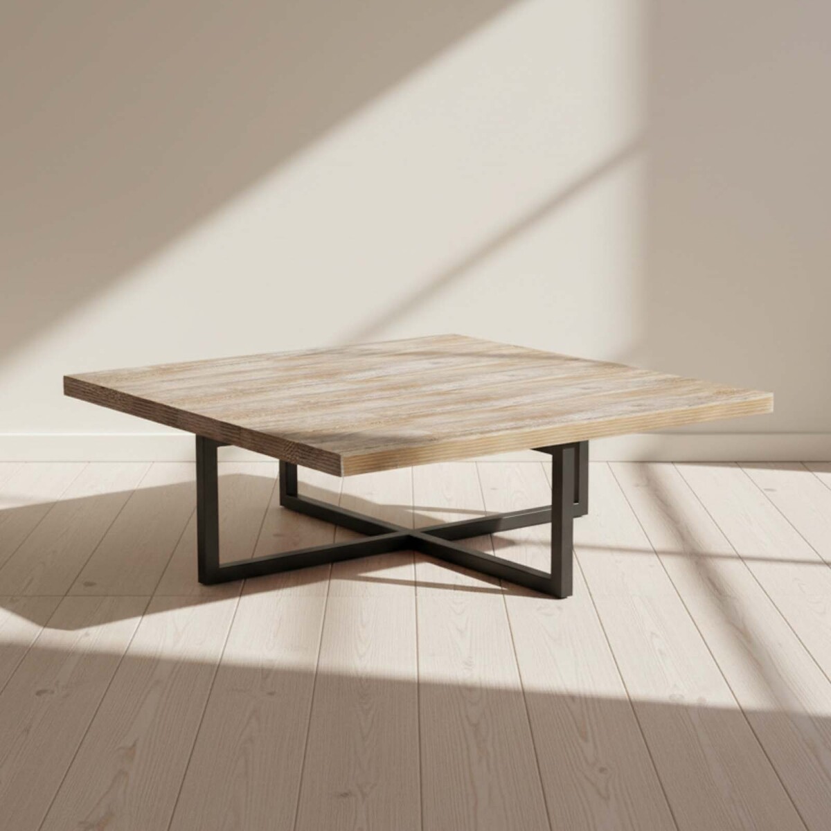 MESA RATONA CENTRAL - MADERA-Y-METAL NATURAL-BEIGE RESPALDO NATURAL 