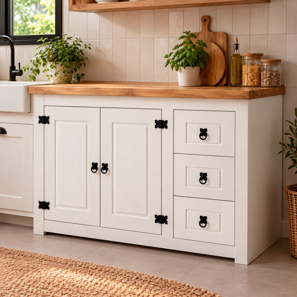 BAJO MESADA DE COCINA 2 PUERTAS Y 3 CAJONES/ COLOR BRANCO Bajo Mesada De Cocina 2 Puertas Y 3 Cajones/ Color Branco