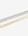 Pulseras Flexibles Strass Pulsera De Metal - Combinacion Bicolor