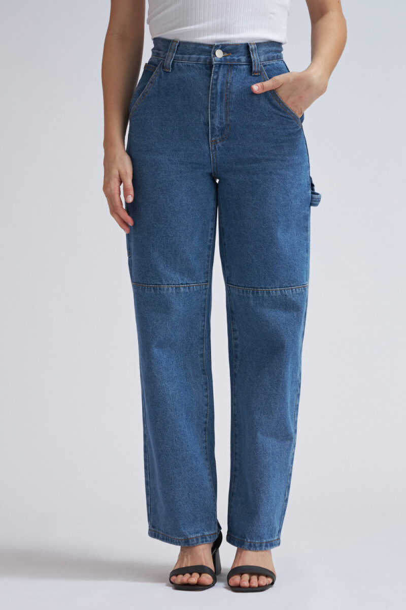 Pantalón de jean cargo Azul Medio