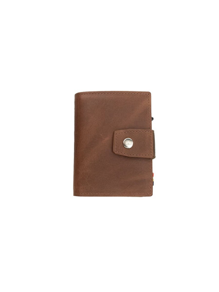 METAL WALLET BRUSHED BROWN