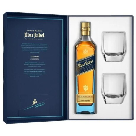 JOHNNIE WALKER BLUE LABEL 750ML + 2 VASOS 001