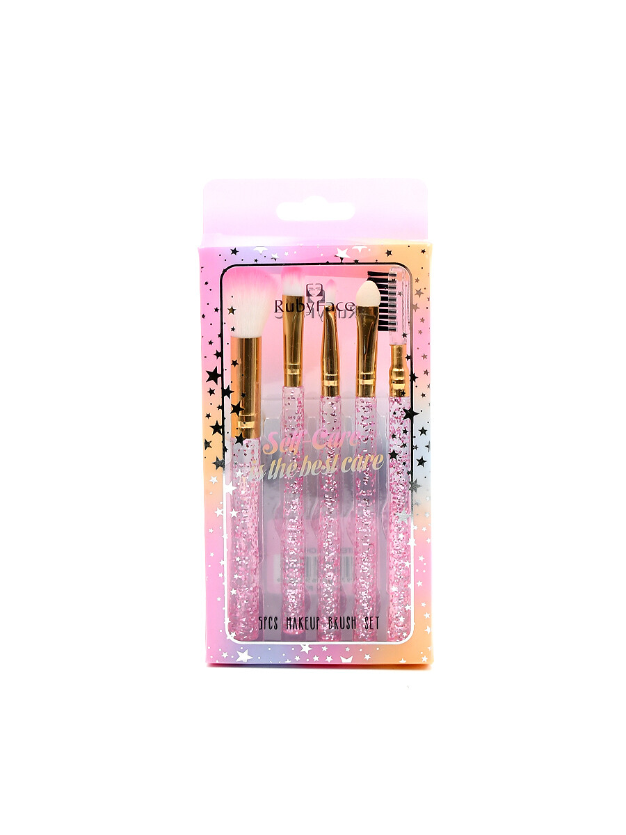 BROCHAS Y PINCELES SET X5 - ROSADO 
