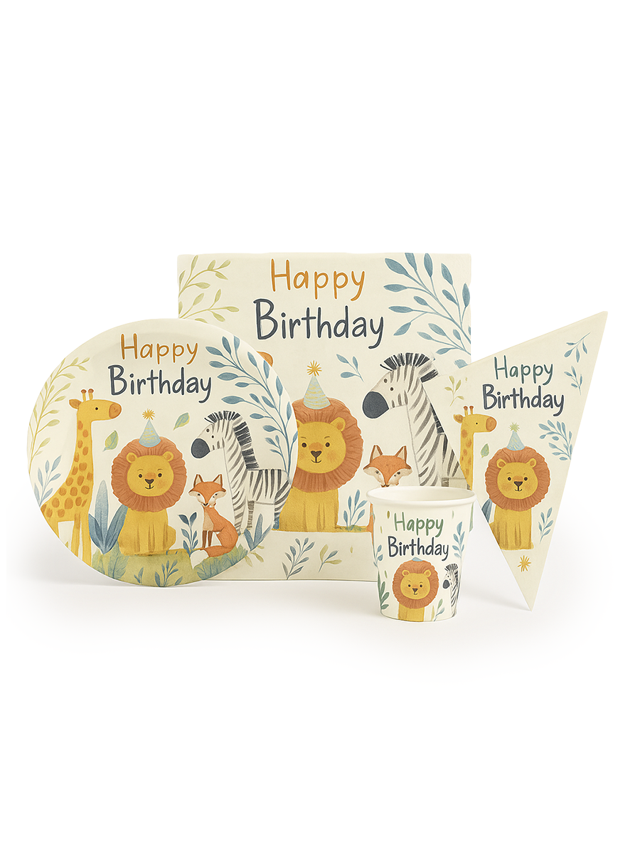 PARTY SET SELVA COMPLETO 38PCS - BLANCO 