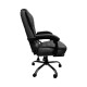 Silla Ejecutiva en cuero Lumax Modelo Miles con Apoyapies y 2 Puntos de Masaje Negro