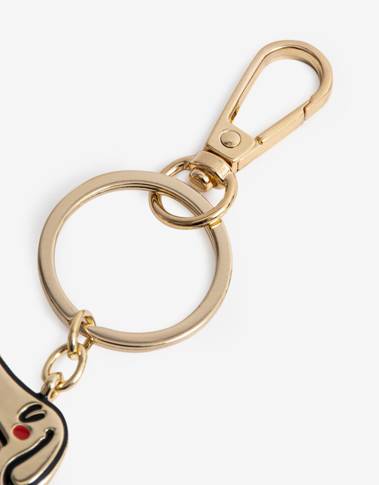 Llavero Metal Llavero Y Bag Charm Perro Salchicha - Combinacion Bicolor