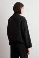 Chaqueta bomber jacquard floral negro