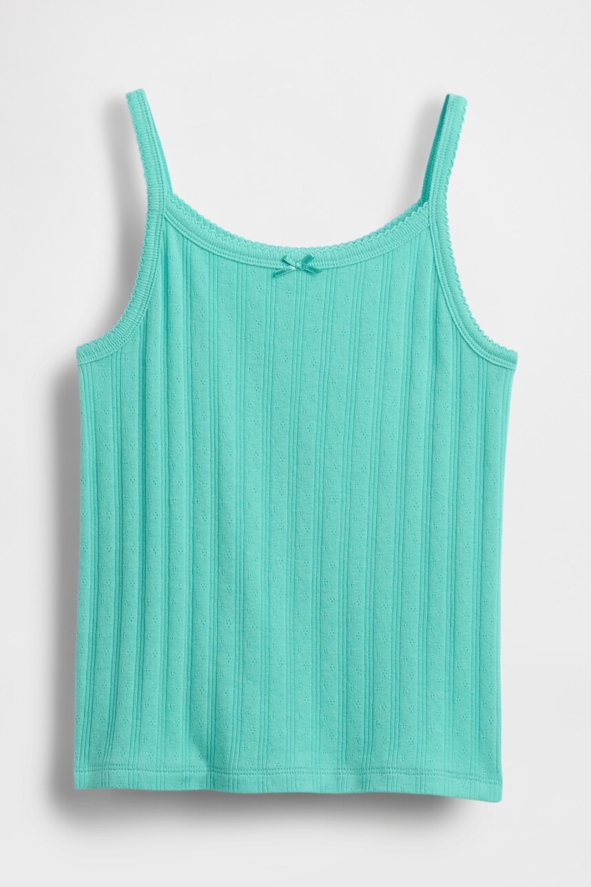 Musculosa Pointelle Niña Water Garden Green