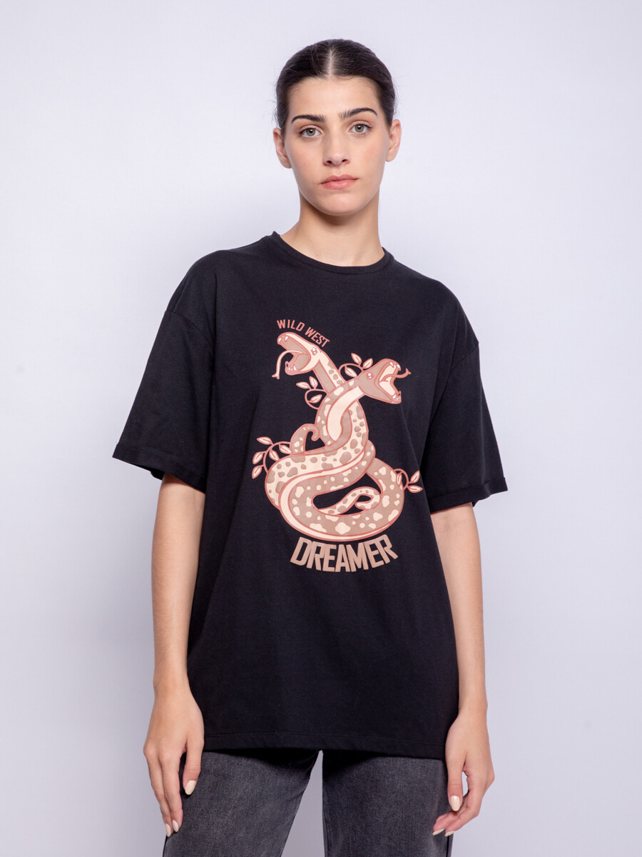 REMERA DREAMER SNAKE - Negro 