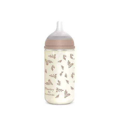 Mamadera Vidrio 240ml 3m+ poetry marron