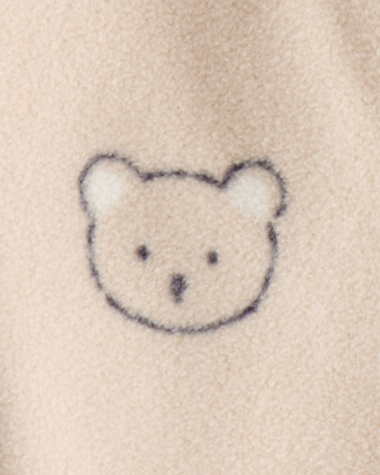 Pijama una pieza de DreamPlush, con pie, beige, diseño caritas de oso Sin color