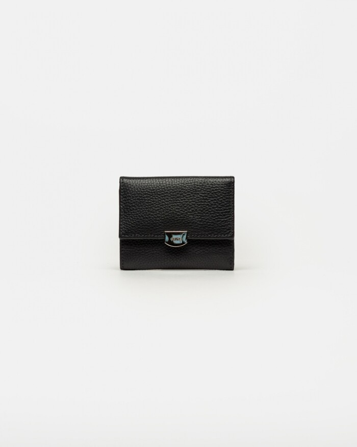Billetera Marga en cuero graneado Negro
