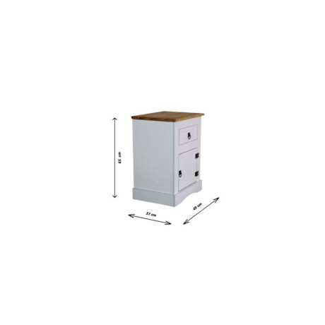 Mesa de luz 1 puerta 1 cajion Linea mexicana Blanco