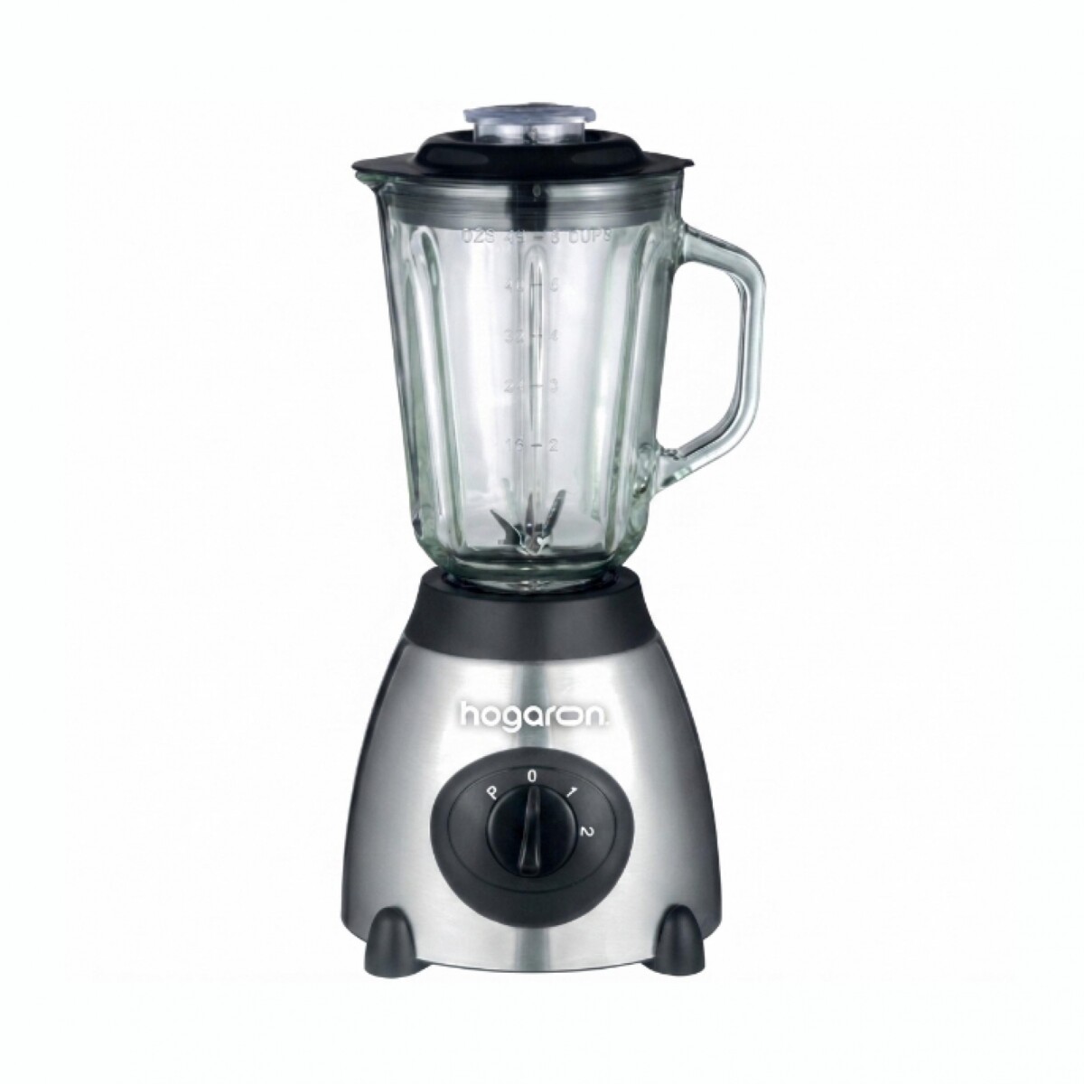 Licuadora HOGARON 350W Jarra De Vidrio De 1.5L, 2 Velocidades + Pulse Acero Inoxidable Protección Contra Sobrecalentamiento 