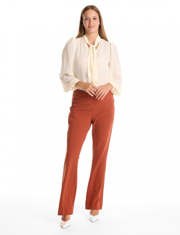 Pantalon Crepe Recto TERRACOTA