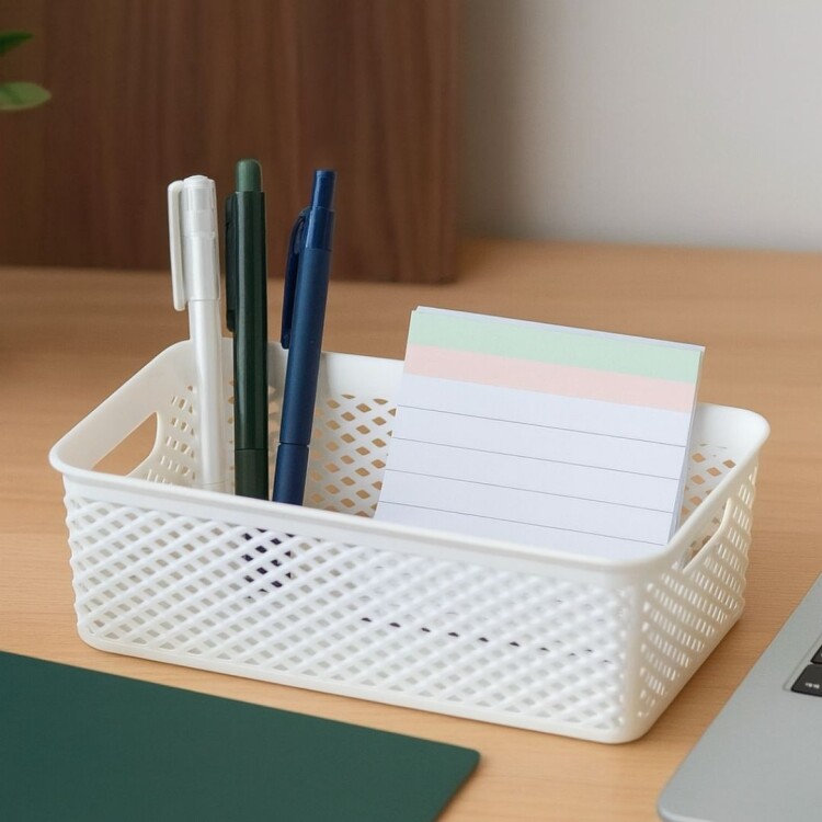Cesto canasto organizador 17cm x 12 cm x 6cm Blanco