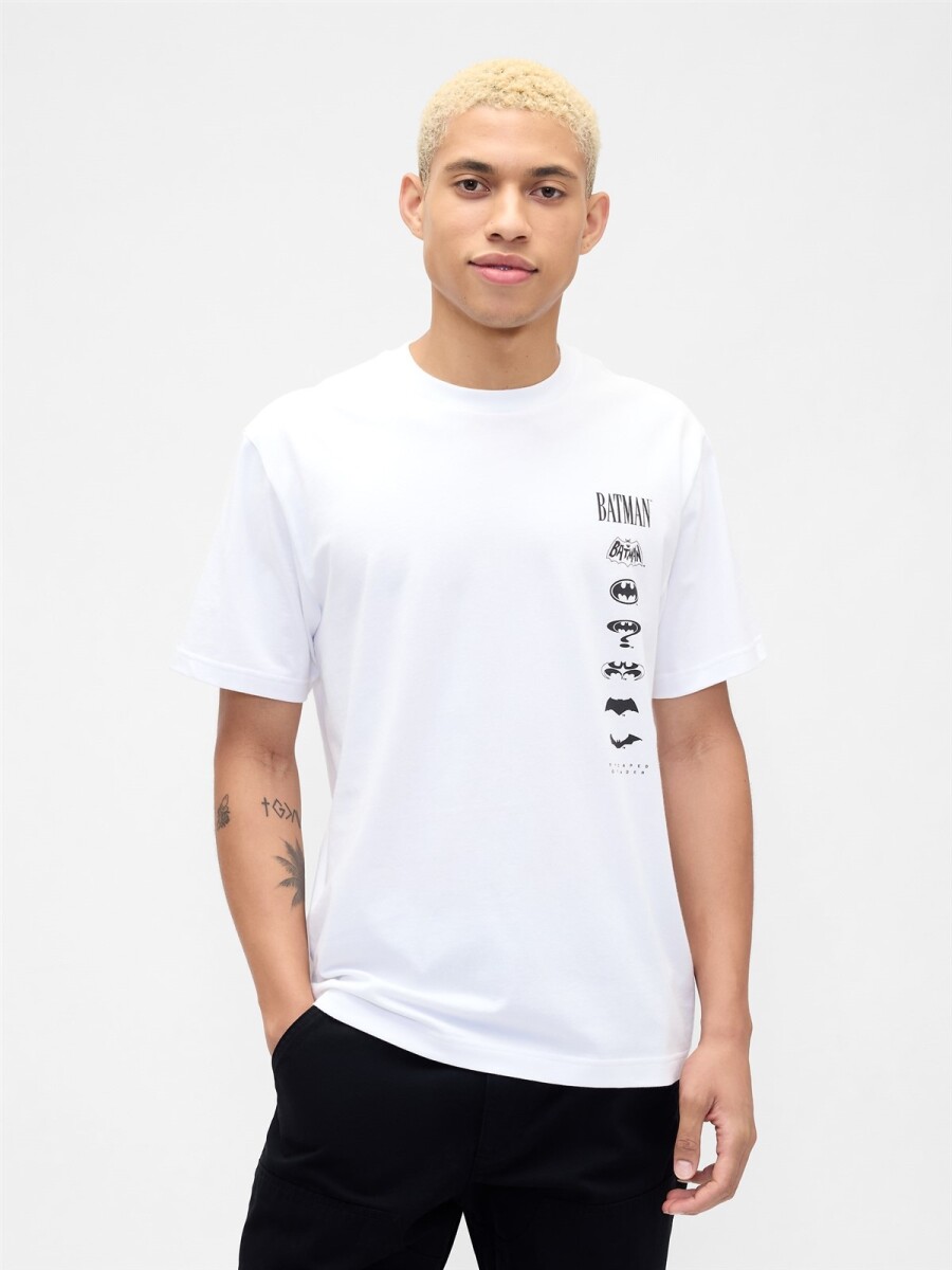Remera Batman Hombre - White V2 Global 