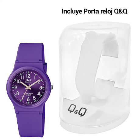 Reloj Q&Q PVC Unisex Análogo Colores Correa Silicona Violeta