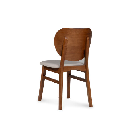 Silla Cleo - Nogal - Respaldo laminado - Tela Rústica Natural 93