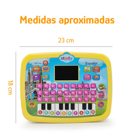 Computadora Educativa Infantil Español Con Sonidos Y Juegos Amarillo