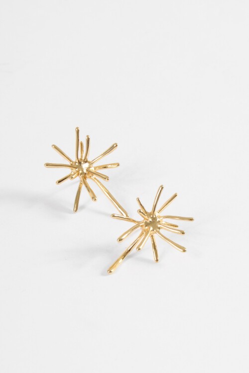 Caravanas sol acero dorado