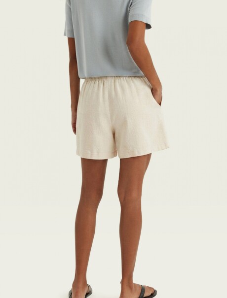 SHORT DE LINO CON ELÁSTICO BEIGE