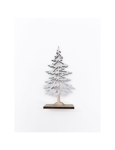 ADORNO ARBOL CALADO MADERA C/GLITTER BLANCO 16CM ADORNO ARBOL CALADO MADERA C/GLITTER BLANCO 16CM