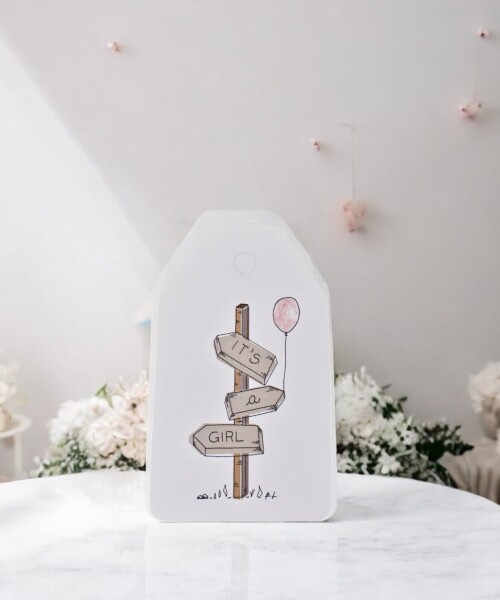 Tag baby shower 5x8,5. DISEÑO 2