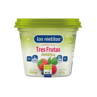 Mermelada Tres Frutos Sin Azúcar Los Nietitos 400g Mermelada Tres Frutos Sin Azúcar Los Nietitos 400g